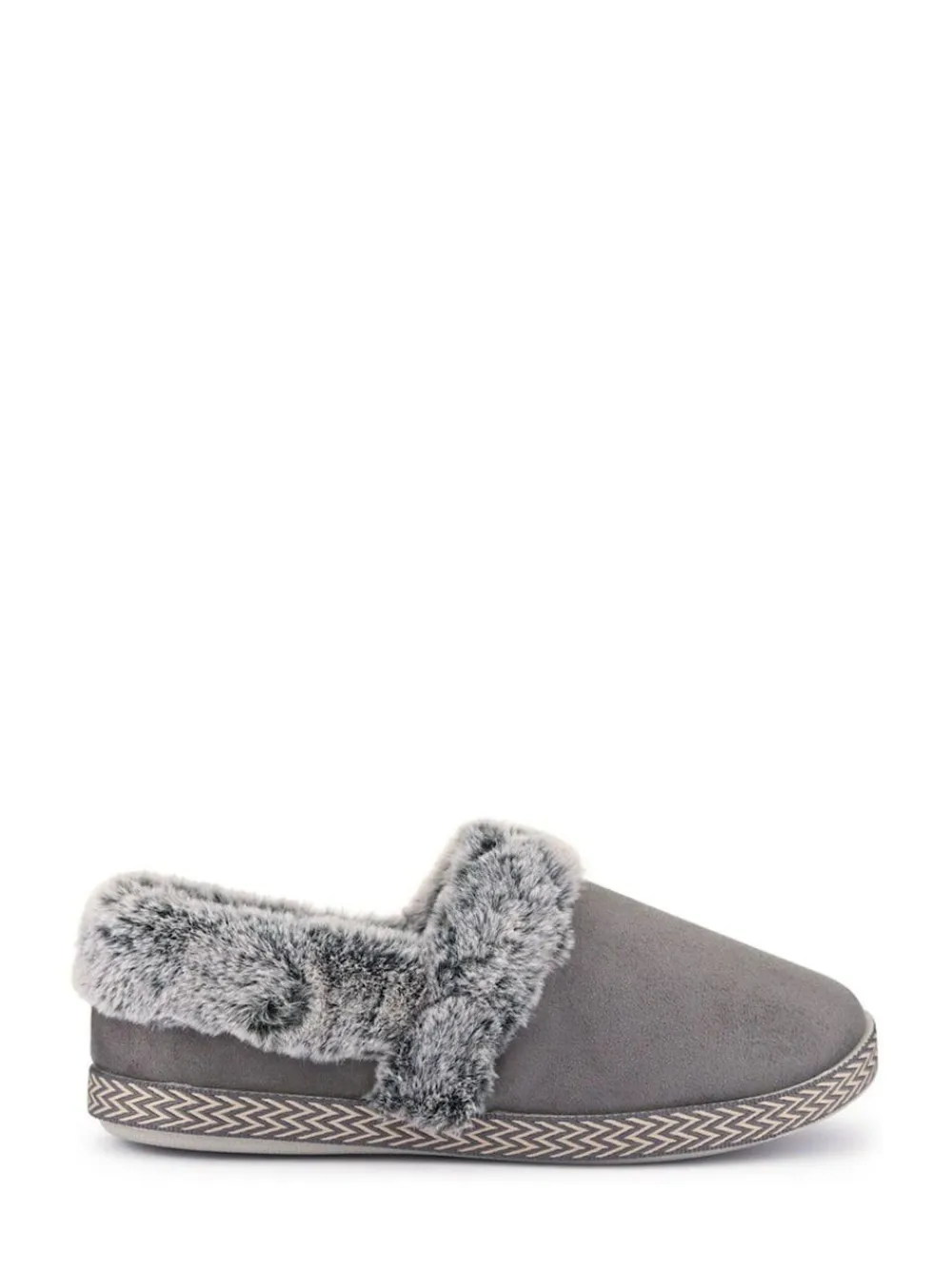 Hot Pavers Warm Lined Memory Foam Slippers Grey