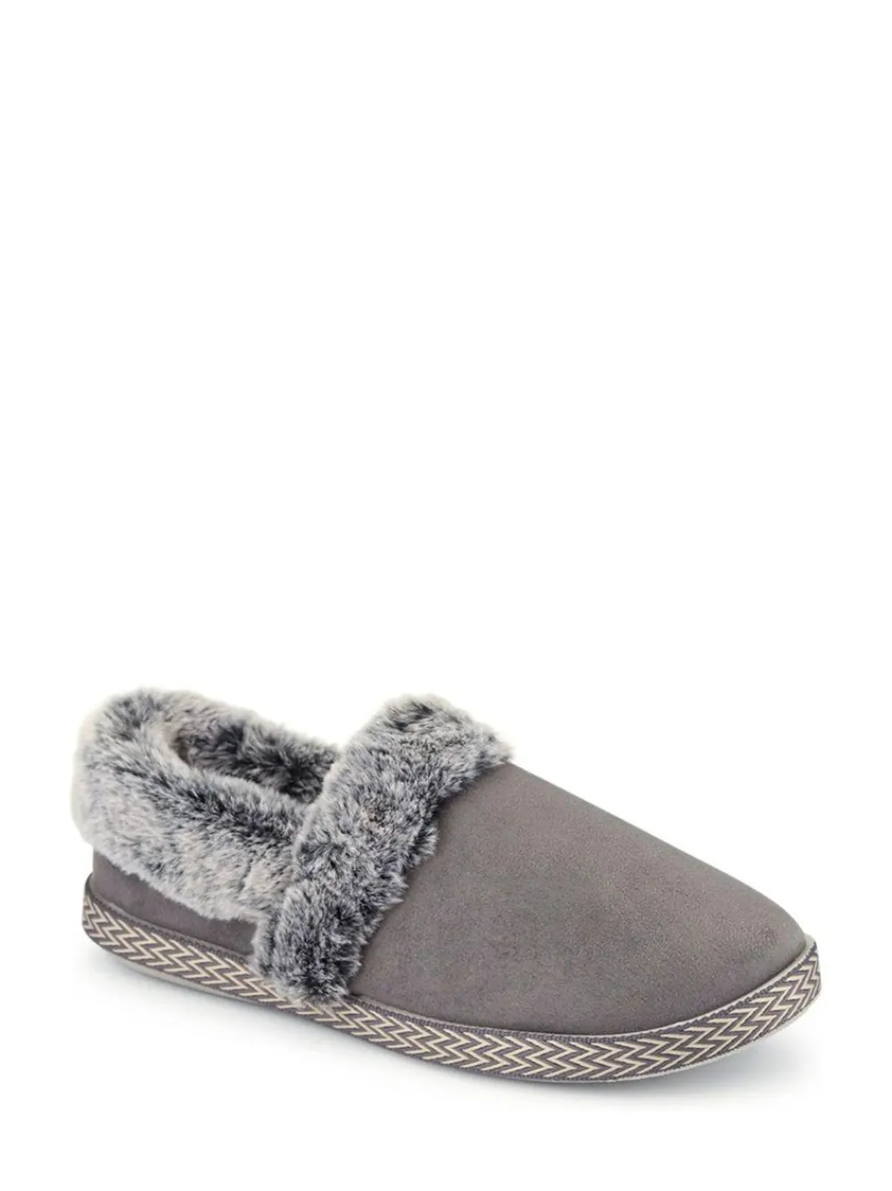 Hot Pavers Warm Lined Memory Foam Slippers Grey