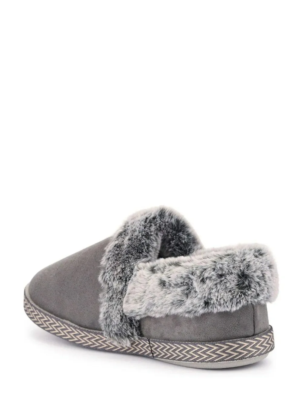Hot Pavers Warm Lined Memory Foam Slippers Grey