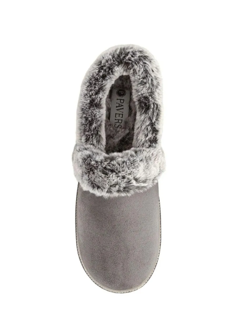 Hot Pavers Warm Lined Memory Foam Slippers Grey