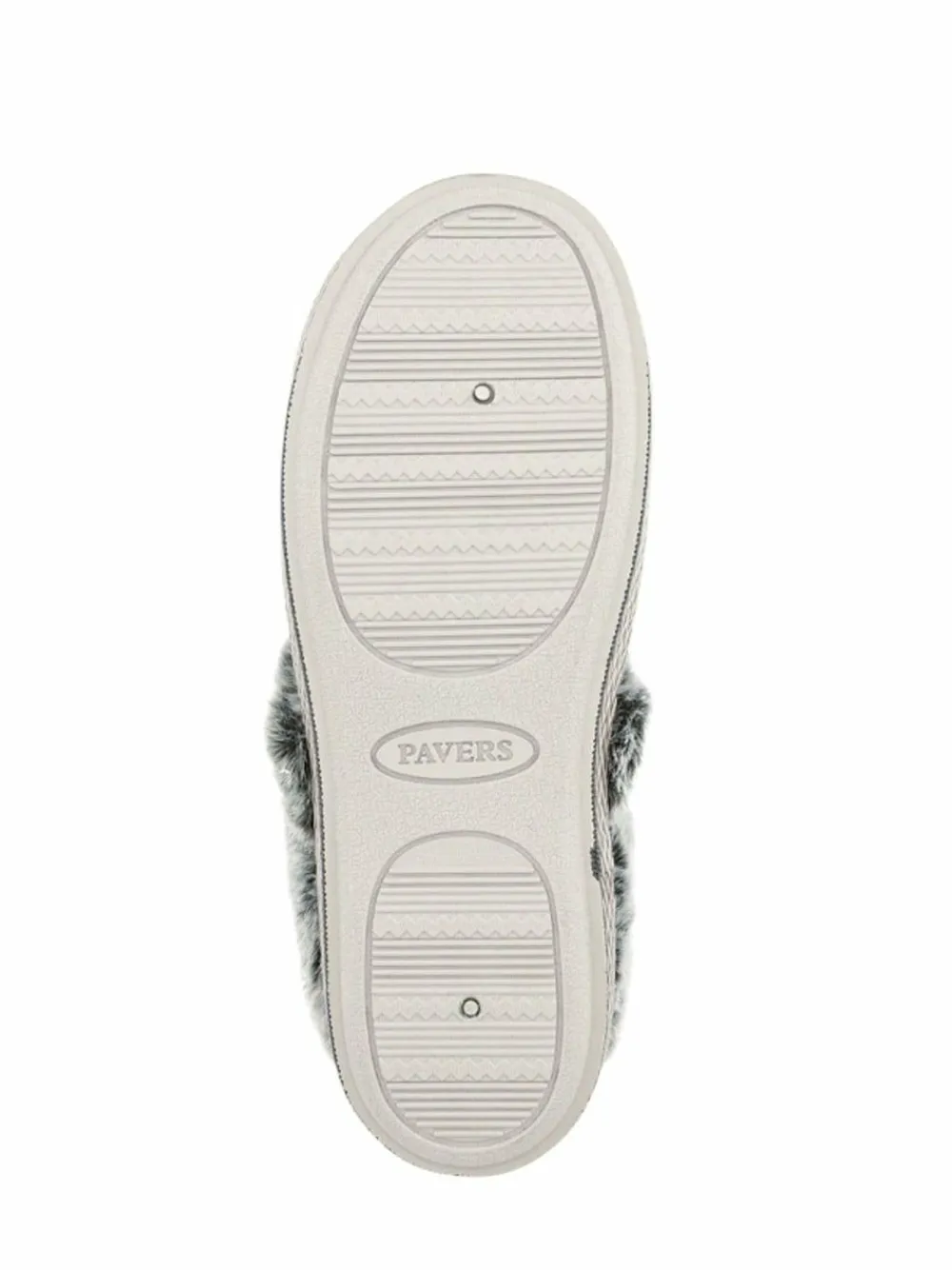 Hot Pavers Warm Lined Memory Foam Slippers Grey