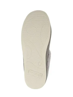 Pavers Wide Fit Memory Foam Cosy Slippers Grey