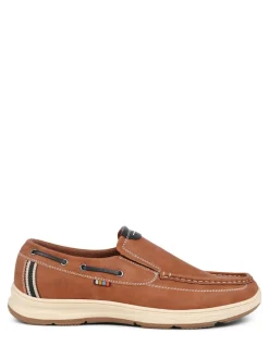 Outlet Pavers Blue Slip On Boat Shoes Natural