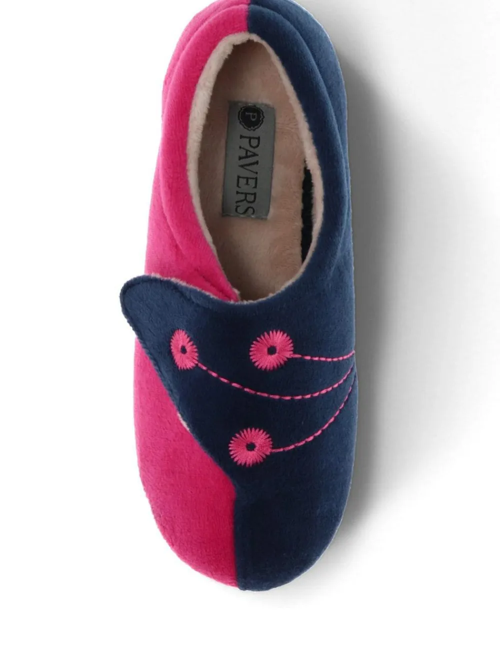 Pavers Wide Fit Ladies Touch Fasten Full Slippers With Permalose Sole^Women Slippers