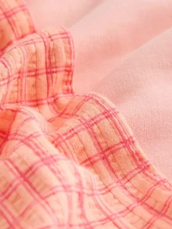 New Next Peach Pink Dog Sweatshirt & Wide Leg Trousers Set (3mths-7yrs)