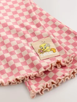 Online Next Peach Pink Tweety Sweatshirt & Flare Leggings Set (3mths-7yrs)