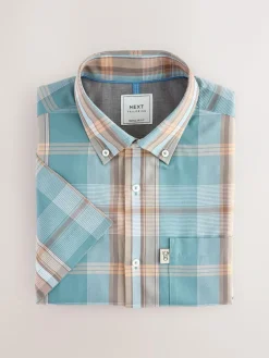 Next Regular Fit Short Sleeve Easy Iron Button Down Oxford Shirt^ Shirts