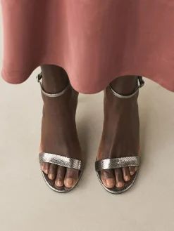 Sale Next Forever Comfort® Strappy Heeled Sandals Pewter