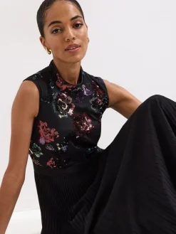 Phase Eight Black Lela Sequin Dress^Women Maxi Dresses