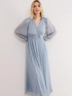 Phase Eight Blue Harper Plisse Dress^Women Maxi Dresses