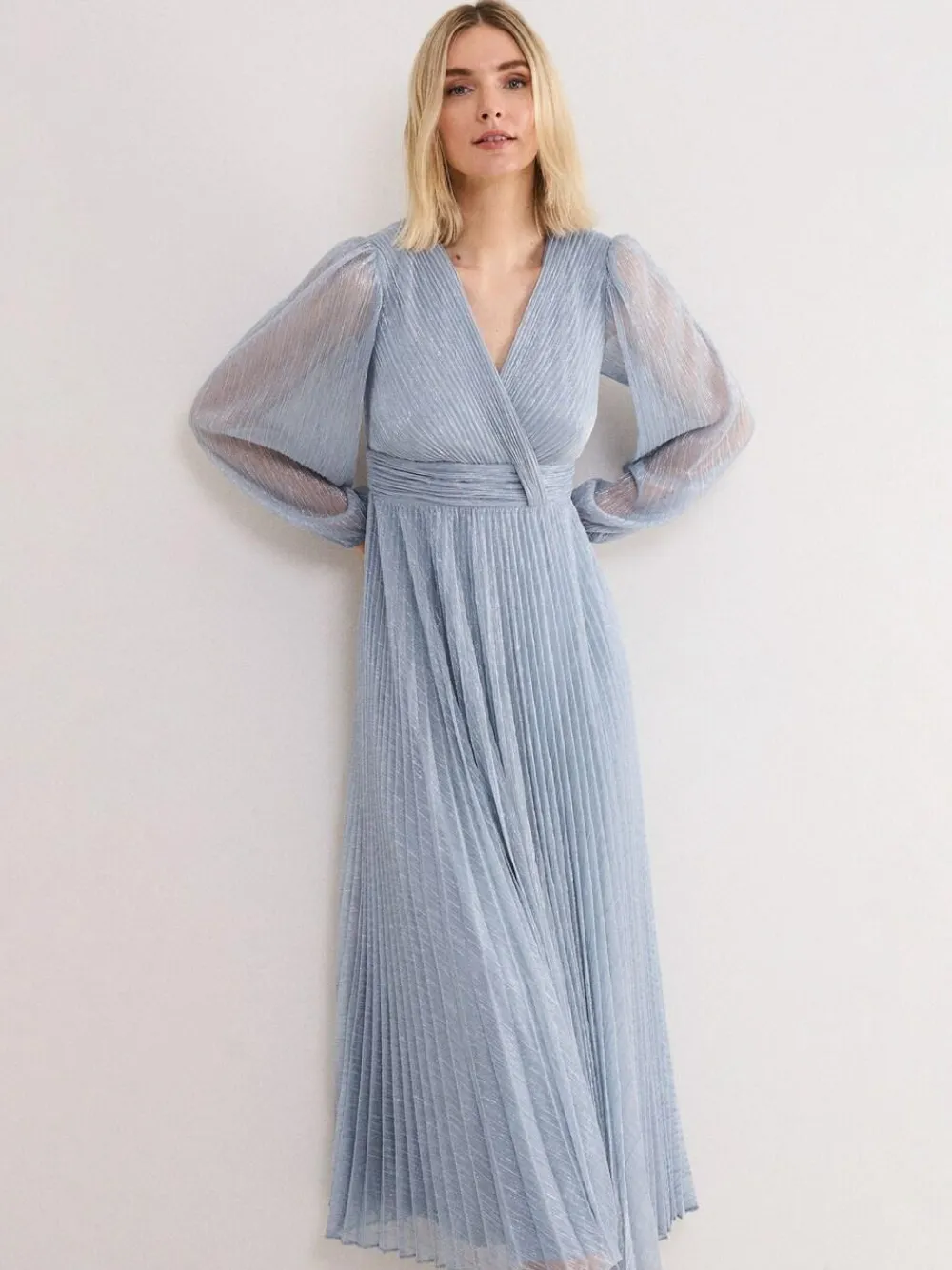 Phase Eight Blue Harper Plisse Dress^Women Maxi Dresses