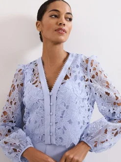 Clearance Phase Eight Blue Petite Winona Lace Jumpsuit