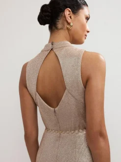 Outlet Phase Eight Gold Libby Metallic Dress