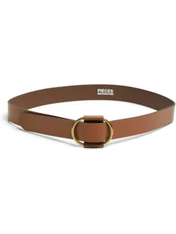 PIECES Brown Leather Belt^Women Belts