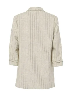 Online PIECES Cream Relaxed Ruched Sleeve Blazer