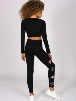 Sale Pineapple Black Girls Raglan Long Sleeve Crop Top