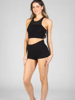 Pineapple Black High Band Hotpant Shorts^Women Shorts