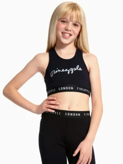 Sale Pineapple Black Script Crop Top