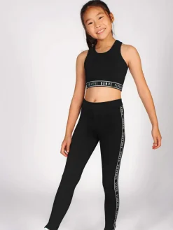 Pineapple Tape Hem Midi Crop Top Black