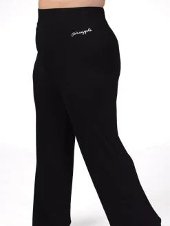 Sale Pineapple Viscose Jersey Joggers Black