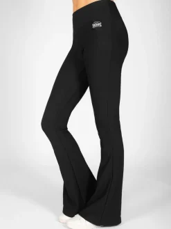 Pineapple Black Womens Rib Flared Leggings^Women Sportswear|Leggings & Sweatpants