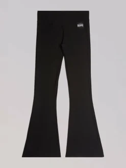 Pineapple Black Womens Rib Flared Leggings^Women Sportswear|Leggings & Sweatpants