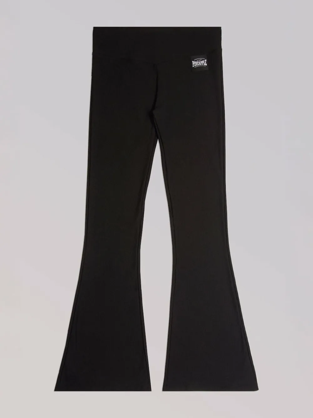 Pineapple Black Womens Rib Flared Leggings^Women Sportswear|Leggings & Sweatpants