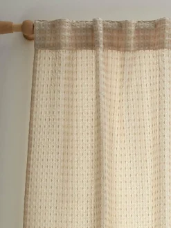 Pineapple Elephant Muscat Waffle Slot Top Voile Curtains Panel^ Curtains & Blinds