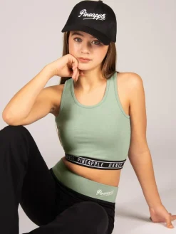 Pineapple Tape Hem Midi Crop Top^ Bras & Crop Tops