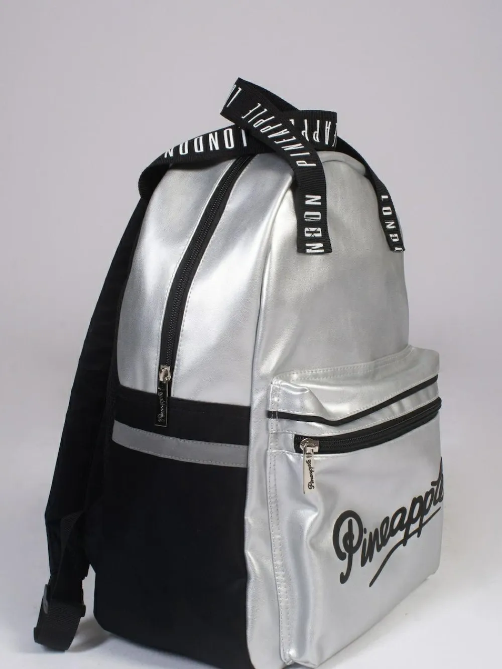 Pineapple Silver Retro Logo Pocket Backpack^ Bags