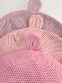 Best Next Pink 3 Pack Baby Beanies (0-18mths)
