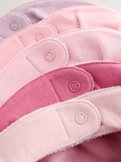 Hot Next Pink 5 Pack Baby Dribble Bibs