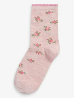 Next Pink 7 Pack Cotton Rich Pretty Ankle Socks^ Socks & Tights|Socks & Tights
