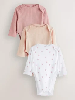Next Pink 3 Pack Hip Dysplasia Long Sleeve Baby Bodysuits^ Bodysuits & Vests|Vests