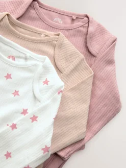 Next Pink 3 Pack Hip Dysplasia Long Sleeve Baby Bodysuits^ Bodysuits & Vests|Vests