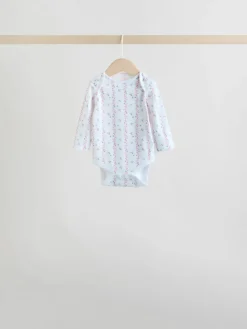 Online Next Pink 5 Pack Long Sleeve Baby Bodysuit