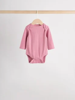 Next Pink 5 Pack Long Sleeve Baby Bodysuits^ Bodysuits & Vests|Vests