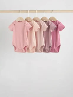 Next Pink 5 Pack Short Sleeve Baby Bodysuits^ Bodysuits & Vests|Vests