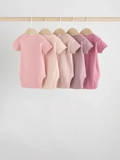 Next Pink 5 Pack Short Sleeve Baby Bodysuits^ Bodysuits & Vests|Vests