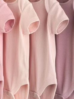 Next Pink 5 Pack Short Sleeve Baby Bodysuits^ Bodysuits & Vests|Vests