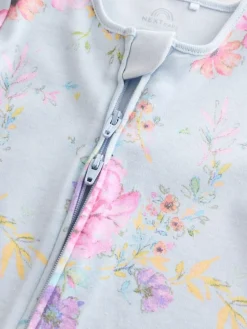 Hot Next Pink 3 Pack Two Way Zip Baby Sleepsuits (0mths-2yrs)