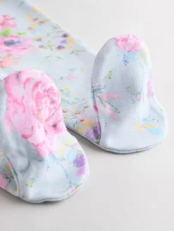 Hot Next Pink 3 Pack Two Way Zip Baby Sleepsuits (0mths-2yrs)