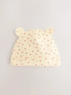 Outlet Next Pink 4 Piece Baby Beanies And Dibble Bibs Set (0-18mths)