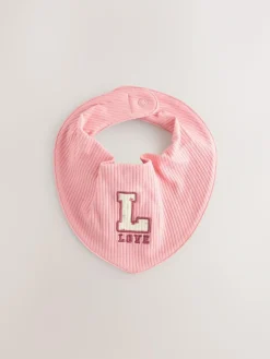 Outlet Next Pink 4 Piece Baby Beanies And Dibble Bibs Set (0-18mths)