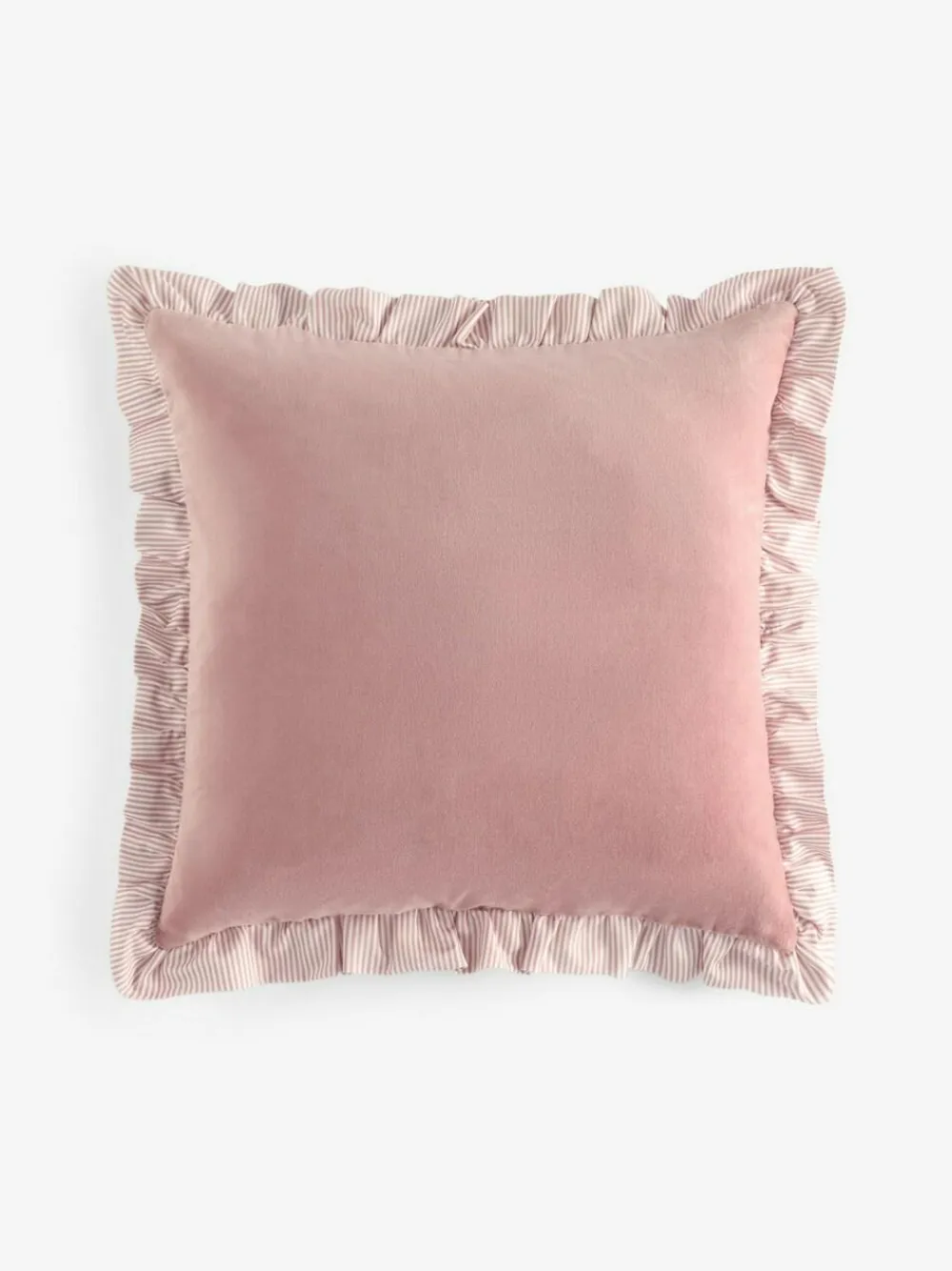 Discount Next 43 x 43cm Ruffle Trim Velvet Cushion Pink