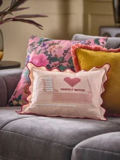 Next Pink 30 X 40cm Valentines Embroidered Perfect Match Cushion^ Cushions & Throws