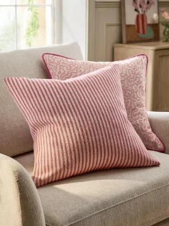 Next Pink 50 x 50cm Woven Stripe Cushion