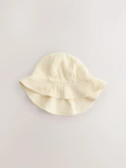 Next Pink and Beige Woven Baby Bucket Hats 2 Pack (0mths-2yrs)^ Hats