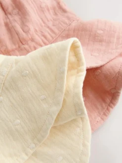 Next Pink and Beige Woven Baby Bucket Hats 2 Pack (0mths-2yrs)^ Hats