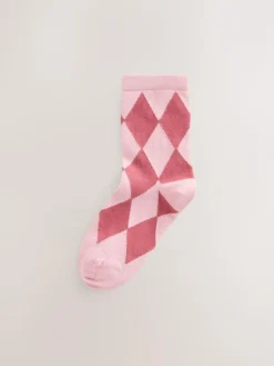 Next Pink and Red Cotton Rich Ankle Socks 3 Pack^ Socks & Tights|Socks & Tights